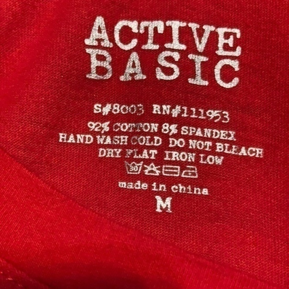 Active Basic Size Medium V-Neck Longsleeve Red,So… - image 5